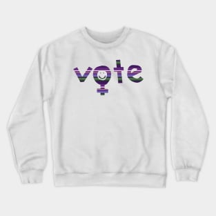 Women Vote Lavender Stripes Crewneck Sweatshirt